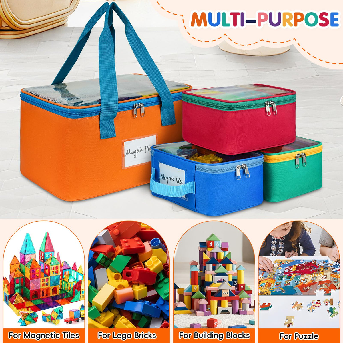 ZIOZERTT organizer with label pockets to separate tile types.