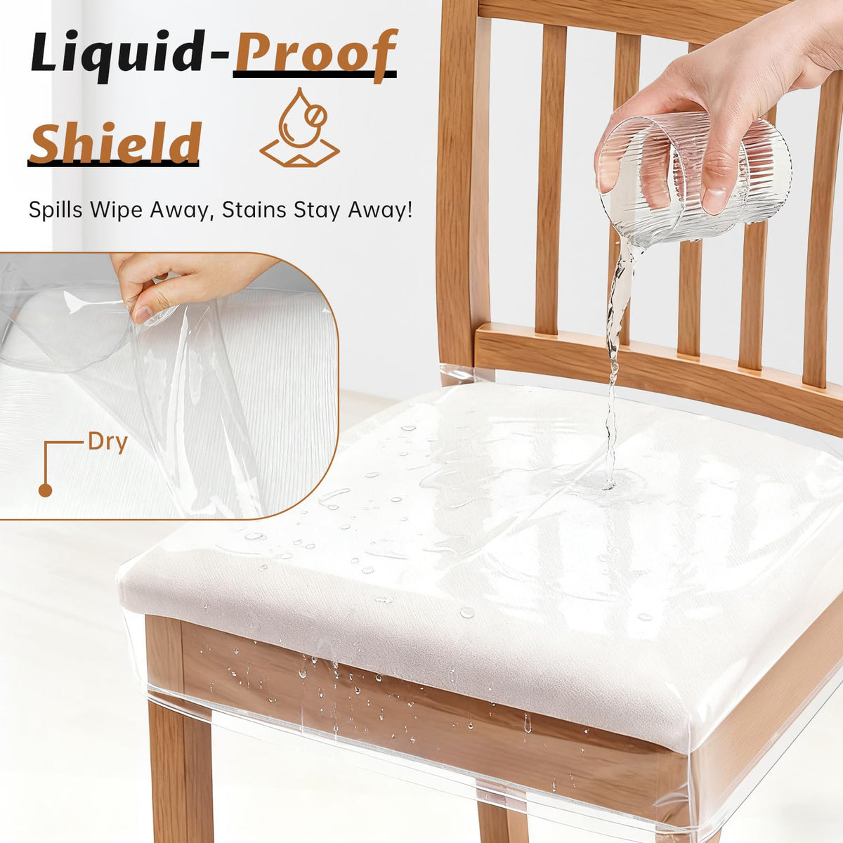 Zipcase waterproof PVC chair cover guards against stains and pet scratches during meals
