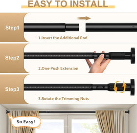 ZipGlo 1.26-inch core rod supports heavyweight drapes efficiently.