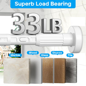 ZipGlo bathroom setup shows quick privacy curtain hanging in a compact space.
