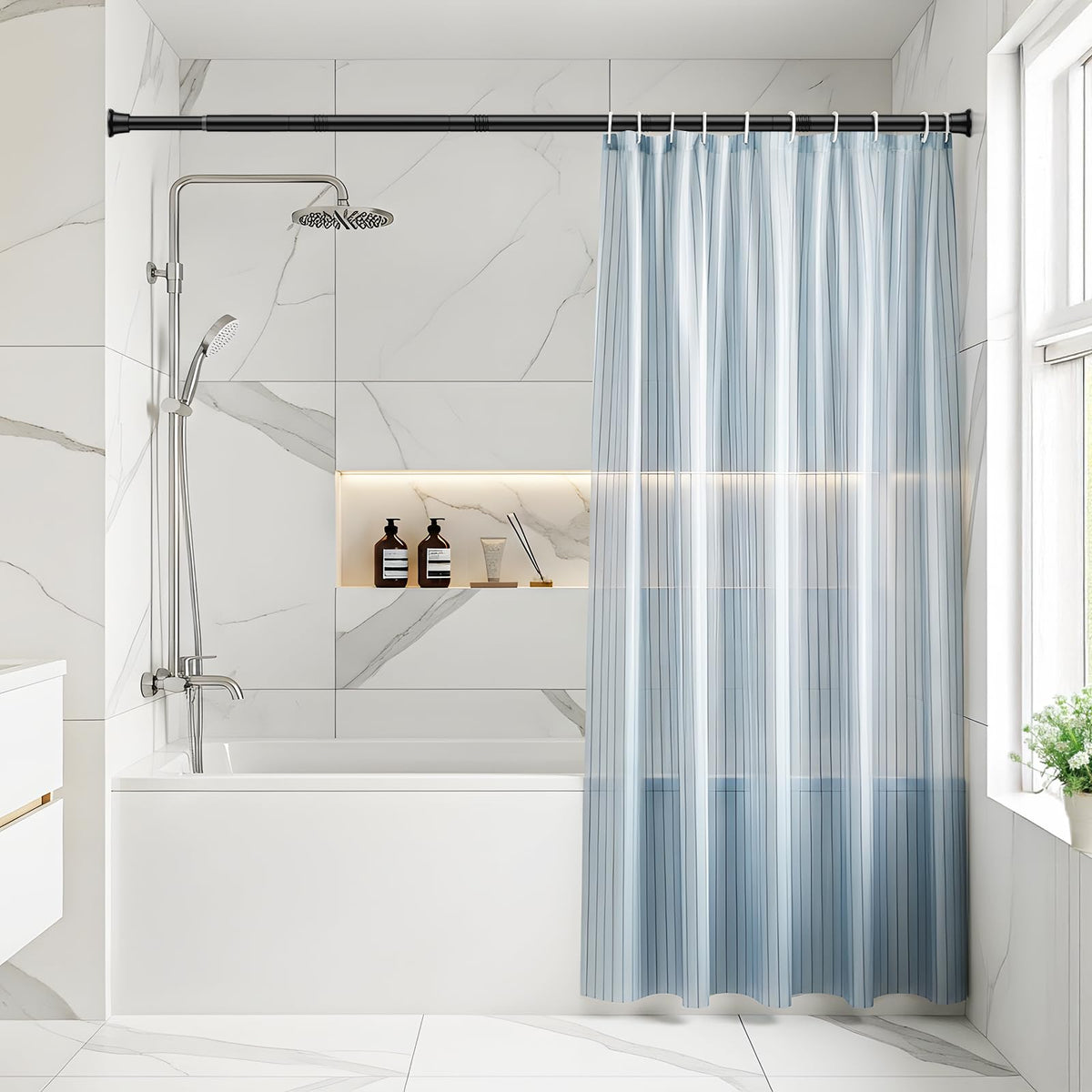 ZipGlo tension rod used in windows, bathrooms and closets