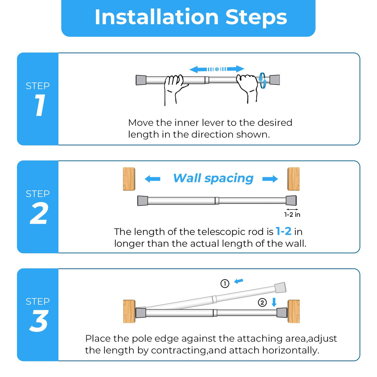 ZipGlo tension rod packaging and guarantee communicate quality and support