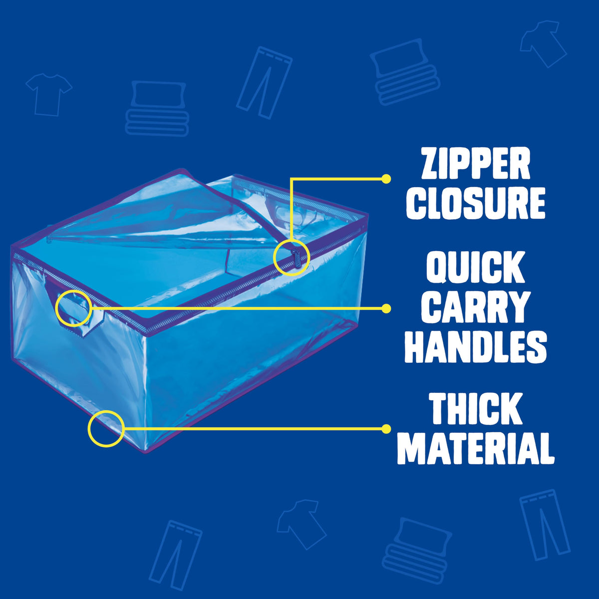 Ziploc Flexible Totes XL stackable design for vertical storage optimization