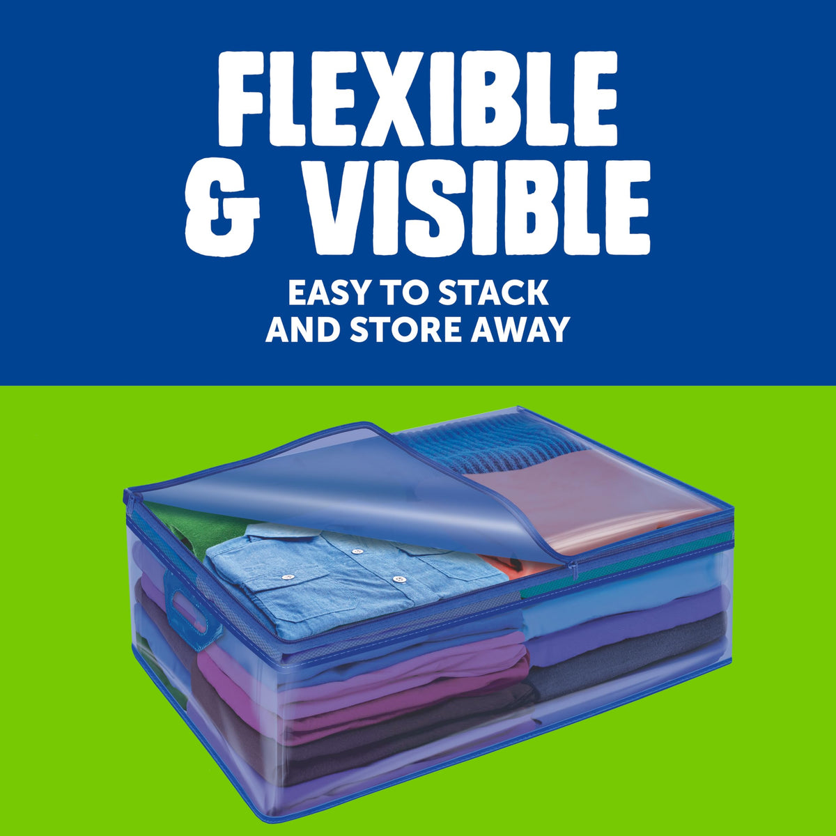 Ziploc Flexible Totes XL underbed storage scenario for seasonal gear
