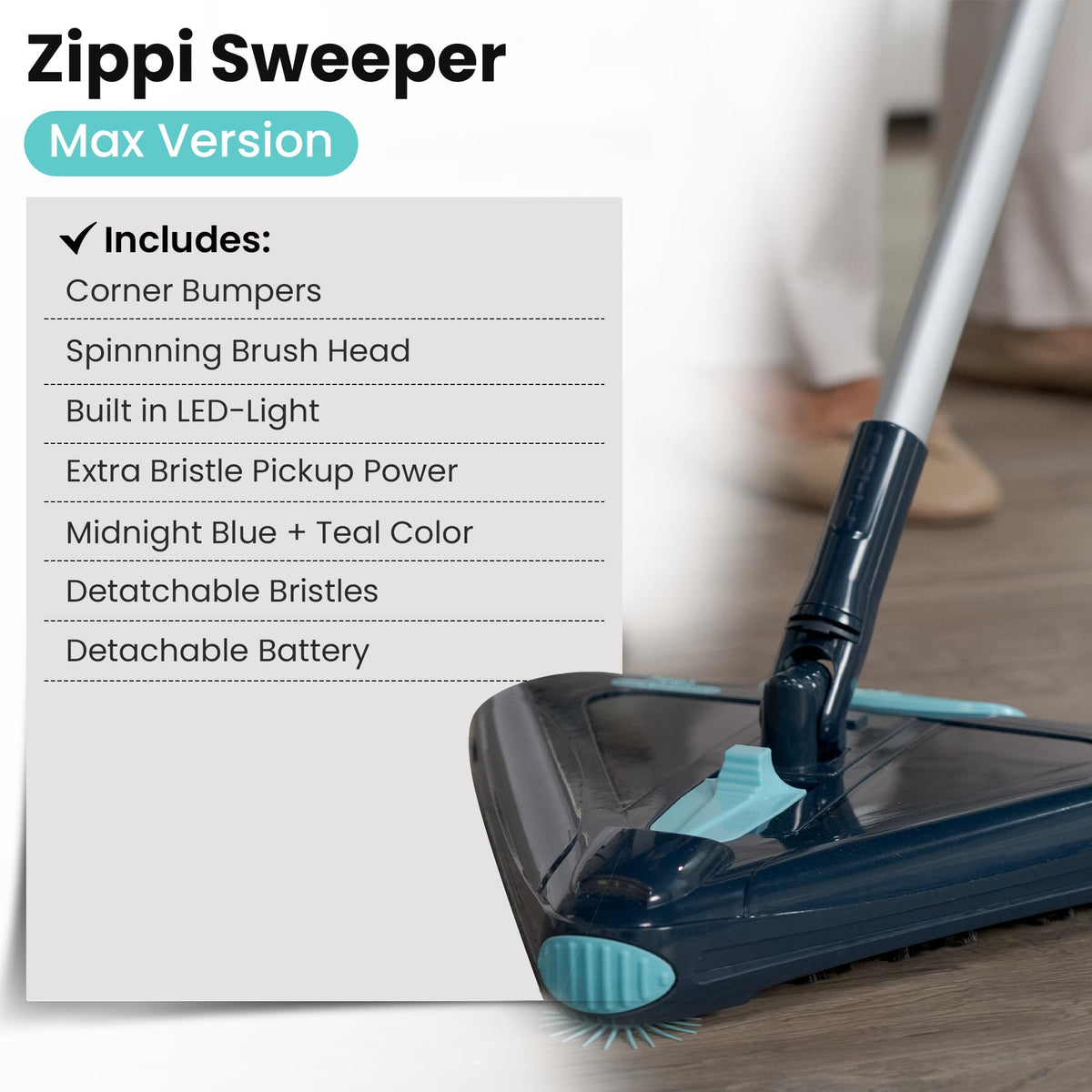 Zippi Sweeper Max fast charging option and spare battery readiness