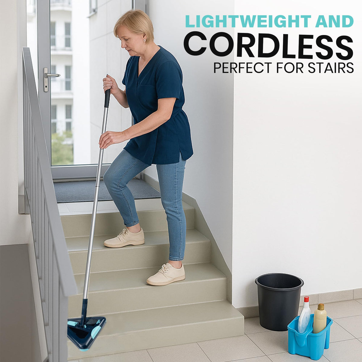 Zippi Sweeper Max lightweight-design for quick room-to-room cleaning