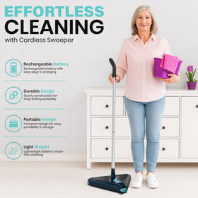 Zippi Sweeper Max removable-battery for extended cleaning sessions