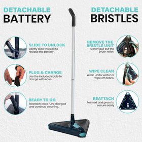Zippi Sweeper Max 60-minute runtime for moderate cleaning sessions