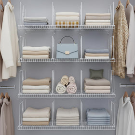 Ziroland adjustable divider width allows flexible configuration on wire shelves.