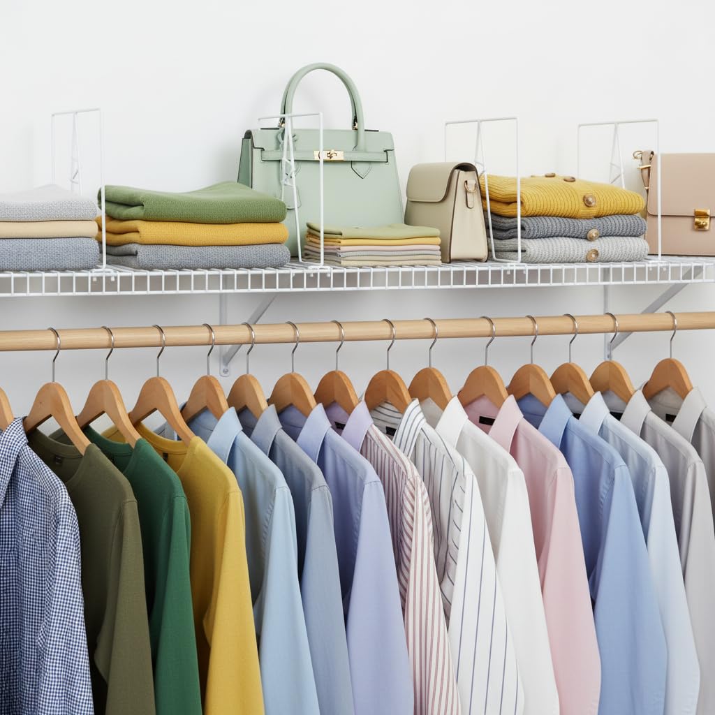 Ziroland divider organizes closet by sectioning items for easy access.