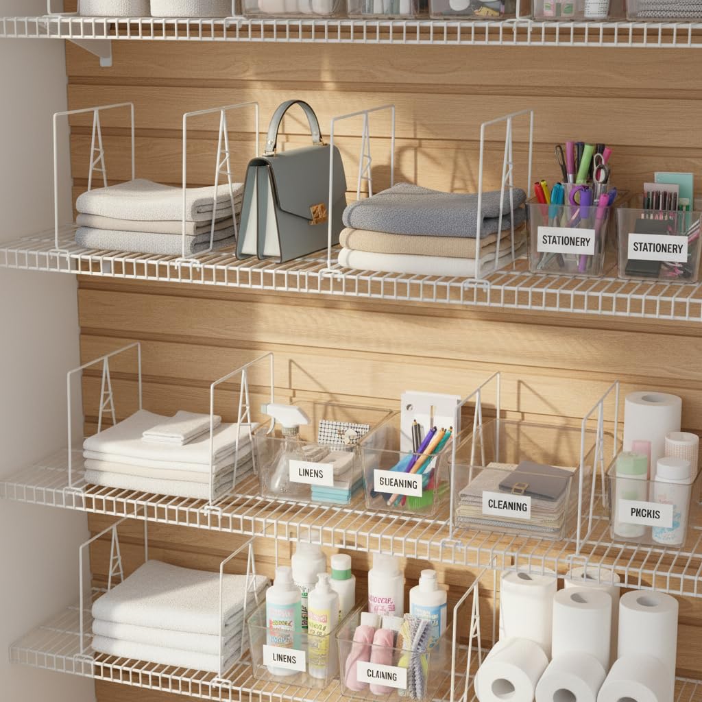 Ziroland divider ideal for pantry and laundry room storage with clear separation.