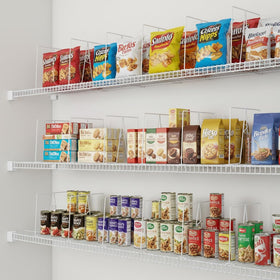 Ziroland divider keeps tall items upright and prevents clutter on shelves.