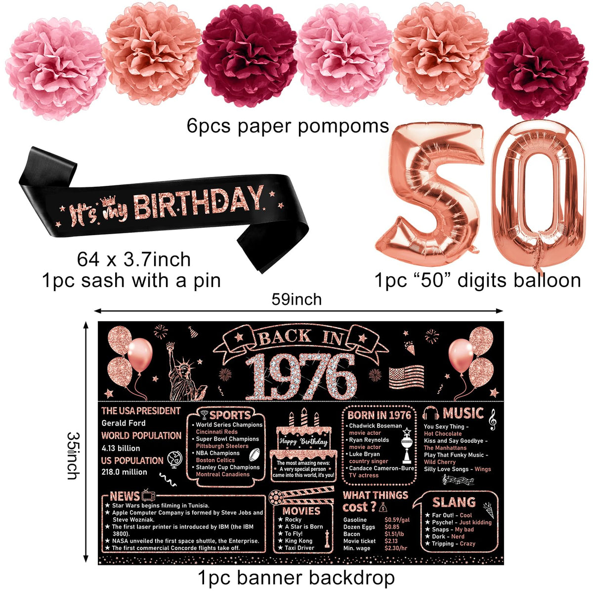Zirtorei foil 50 balloon makes a bold centerpiece for the celebration