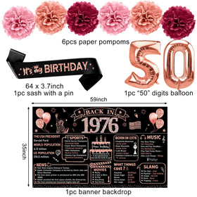 Zirtorei foil 50 balloon makes a bold centerpiece for the celebration