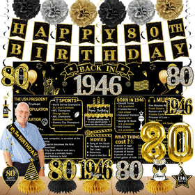 Zirtorei 80th birthday backdrop for stylish wall display and photo moments.