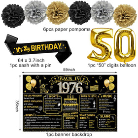 Zirtorei foil 50 balloon adds a bold center for the party