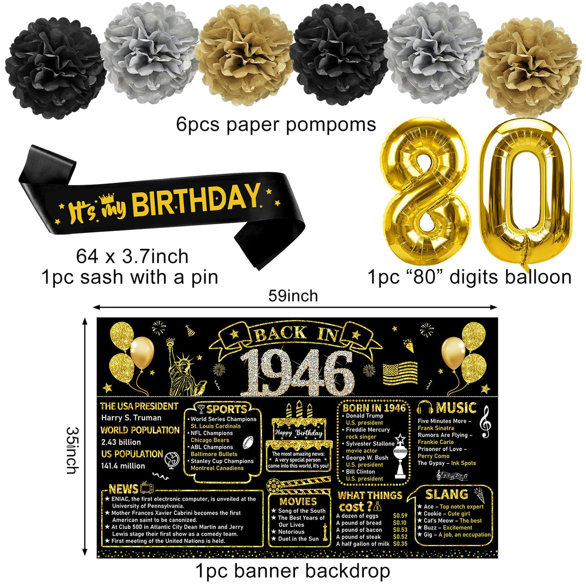 Zirtorei foil 80 balloon adds a shiny focal point to the party.