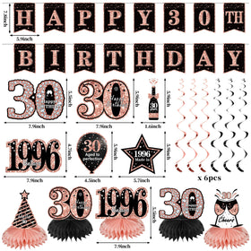 Zirtorei 'HAPPY 30th BIRTHDAY' banner ideal for wall display and photos.