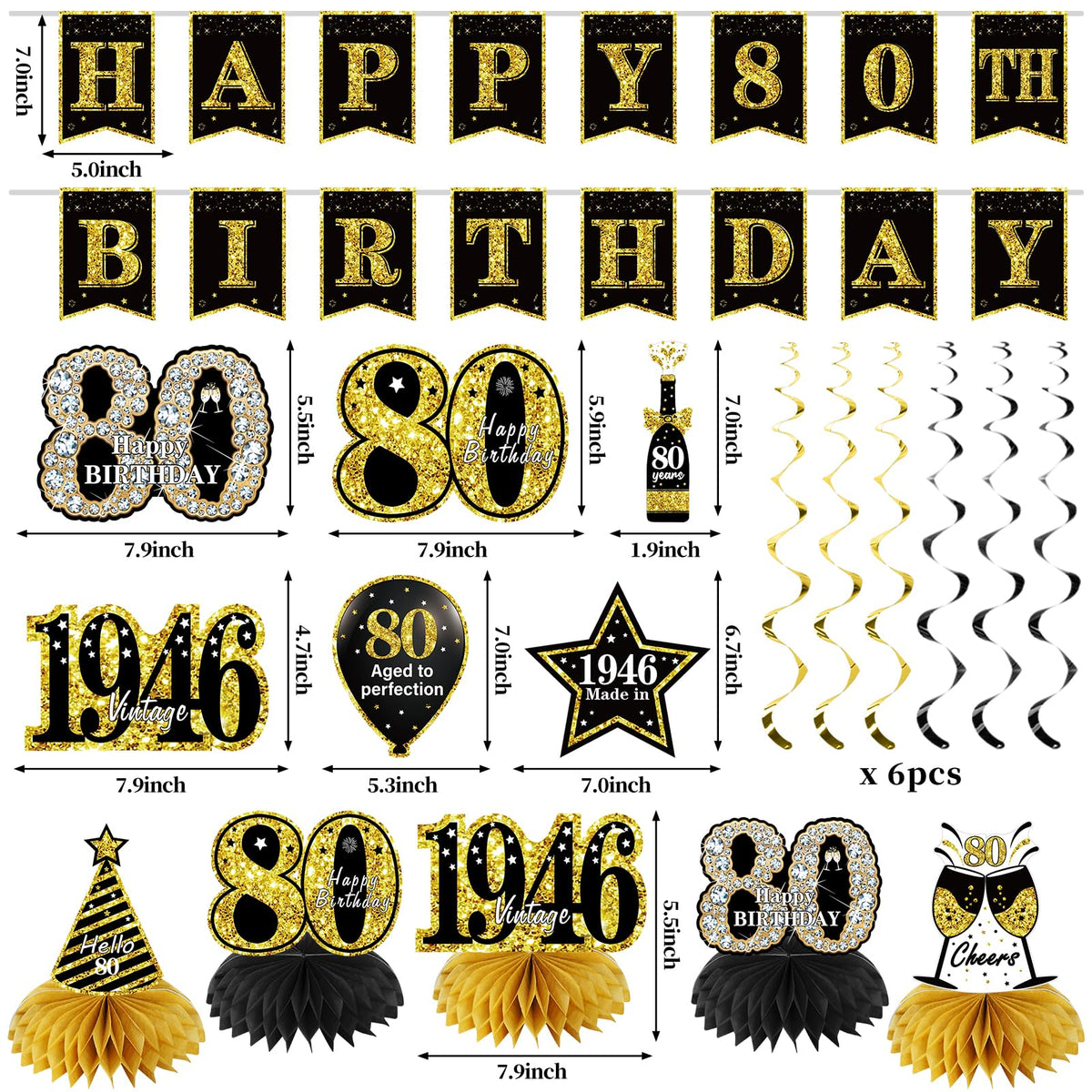 Zirtorei 80th birthday banner for prominent celebration messaging.