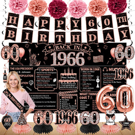 Zirtorei rose gold 60th birthday backdrop for elegant photos