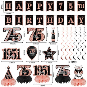 Zirtorei rose gold 75 banner to frame the milestone event.