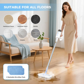 Zisgner steam mop front and bottom spray modes tackle stubborn stains.