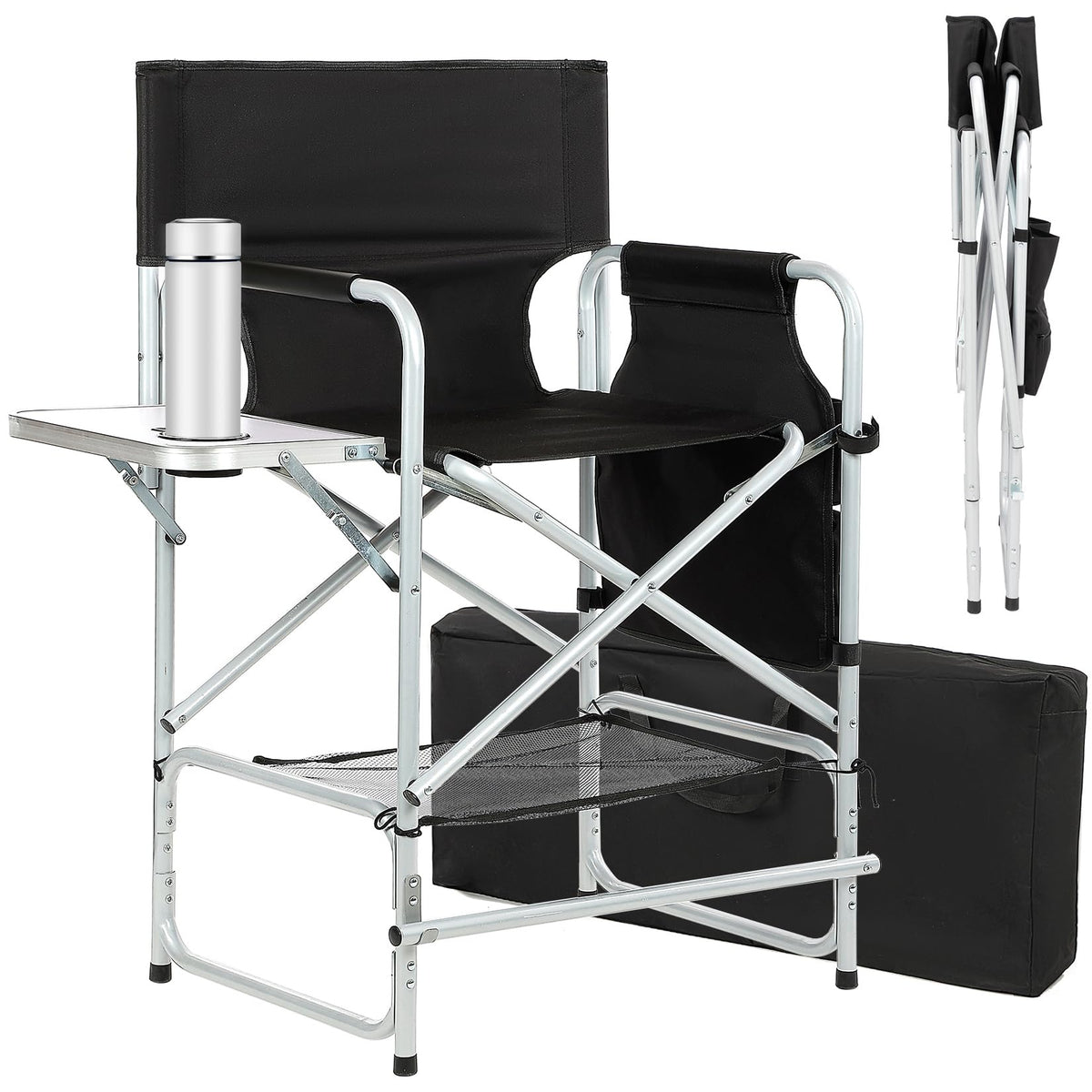 ZIXNEXKOO tall makeup chair in director style offers easy seating for makeup sessions