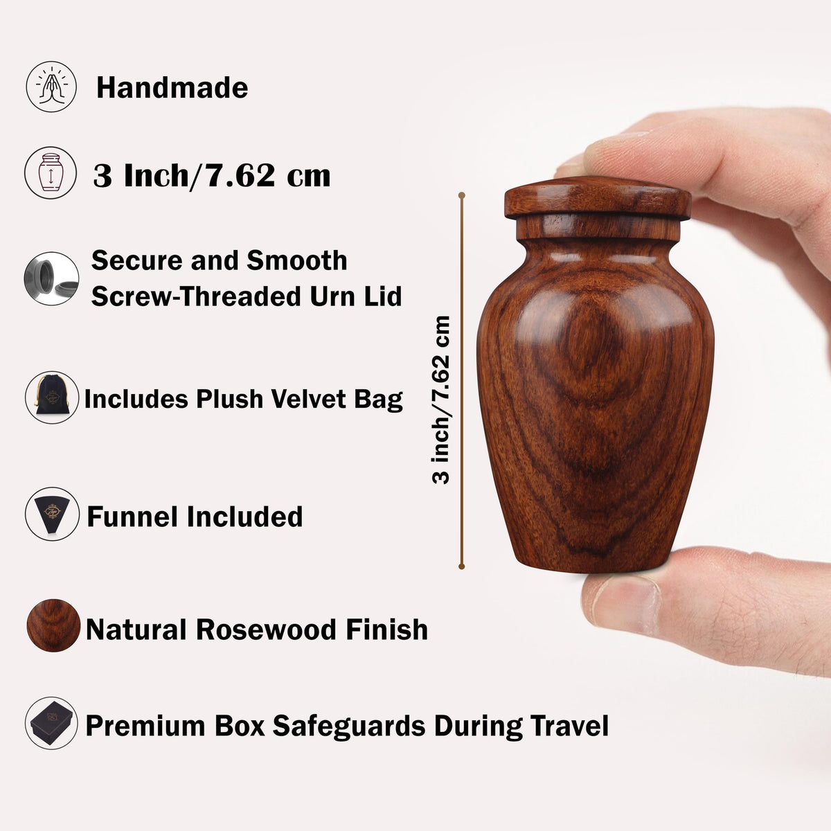 ZIYA compact 3-inch urn for sharing ashes.