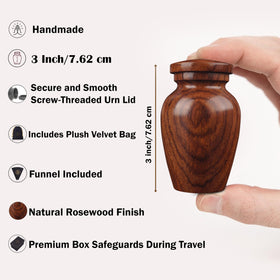 ZIYA compact 3-inch urn for sharing ashes.
