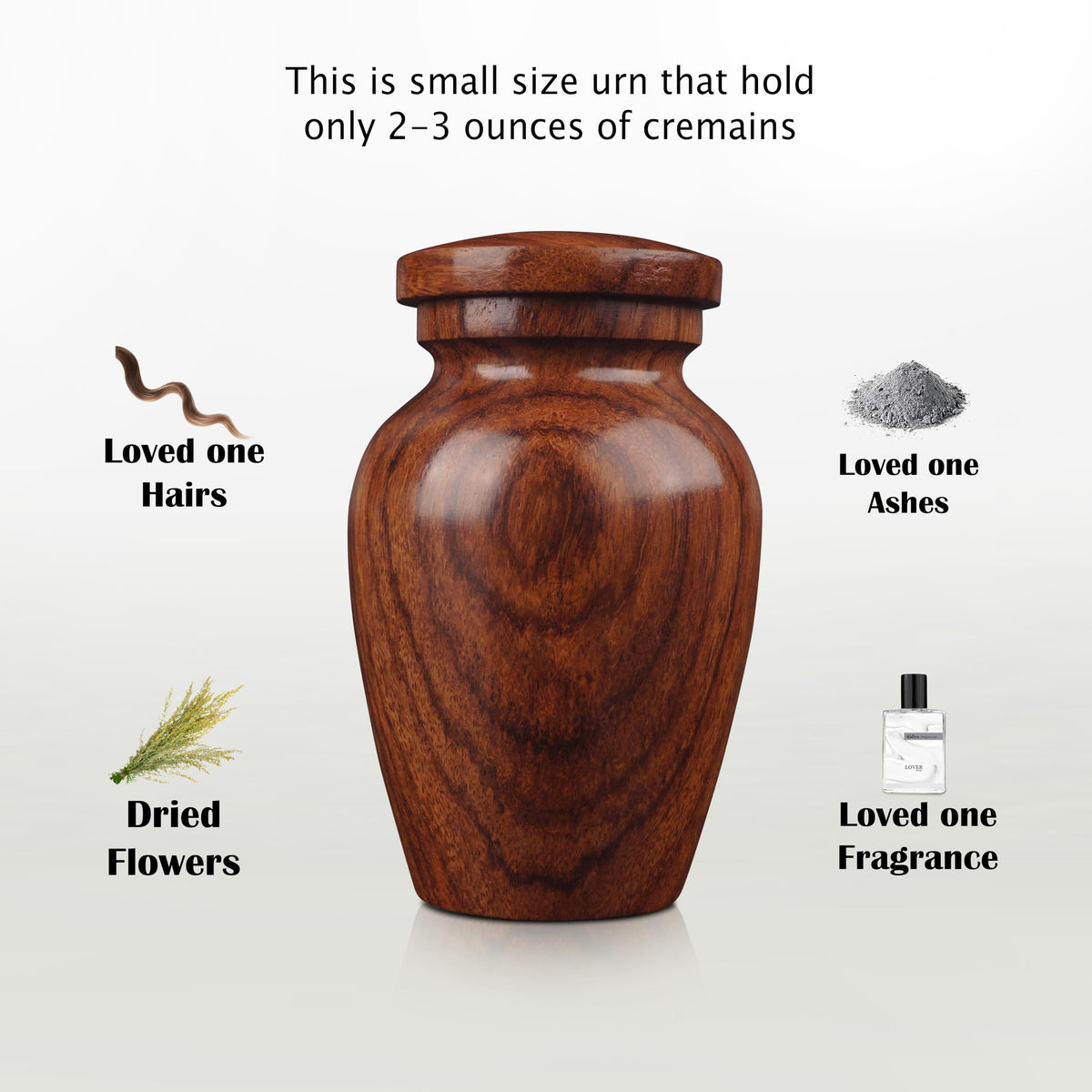 ZIYA mini urn with included ash transfer funnel.