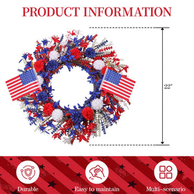 zjlmit wreath complements home decor from Memorial Day to Independence Day.