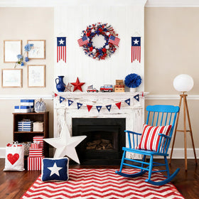 zjlmit wreath offers a timeless red white blue seasonal charm.