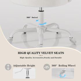 Zkfhome Velvet Vanity Chair armless design saves space under a desk.