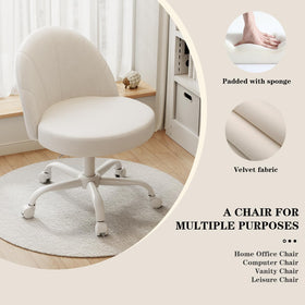 Zkfhome Velvet Vanity Chair height adjustment lets you match counter height.