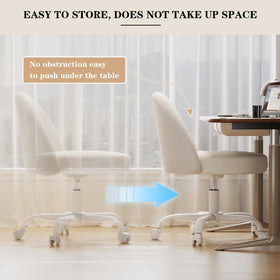 Zkfhome Velvet Vanity Chair 360-degree swivel for easy access around the vanity.