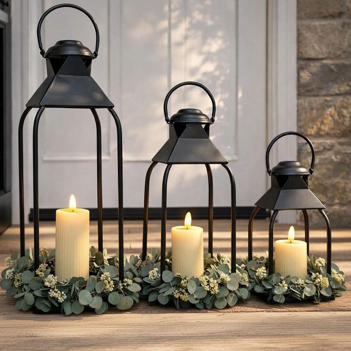 ZLFart decorative metal lantern 20-inch for indoor or outdoor use, enhances wedding table decor.