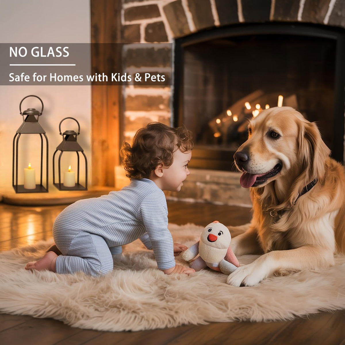 ZLFart 12-inch black lantern ideal for mantels and table centerpieces