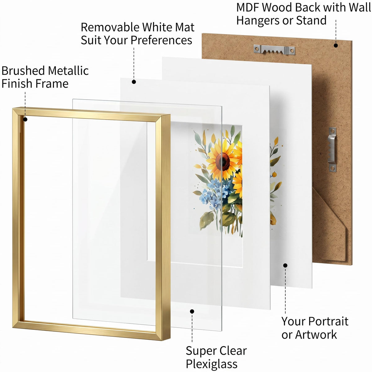 ZLG Golden 8x10 frame can be mounted vertically or horizontally