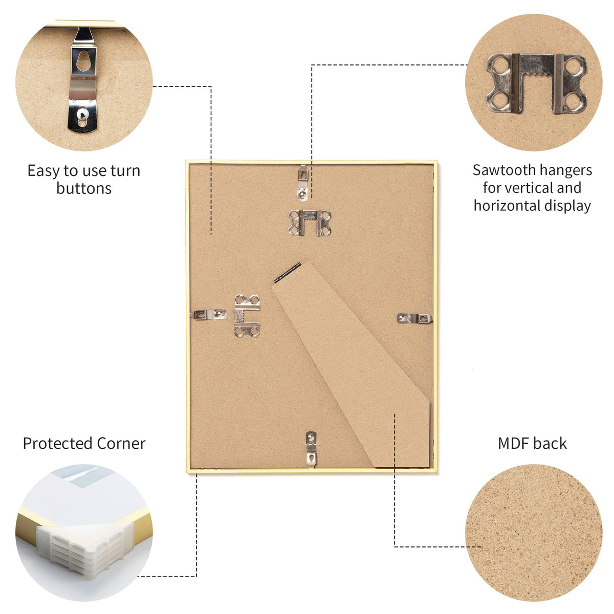 ZLG set of 3 Golden 8x10 frames for coordinated displays