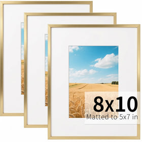 ZLG Golden 8x10 frame with white mat displaying a 5x7 photo
