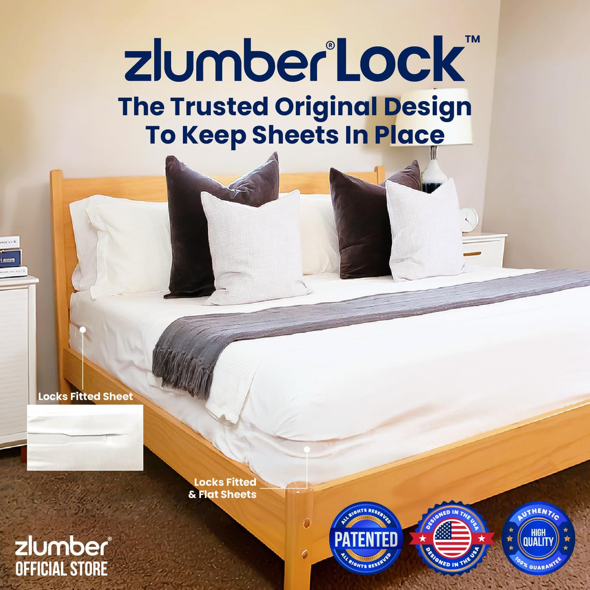 ZlumberLock heavy-duty mattress straps provide durable grip on king and queen beds