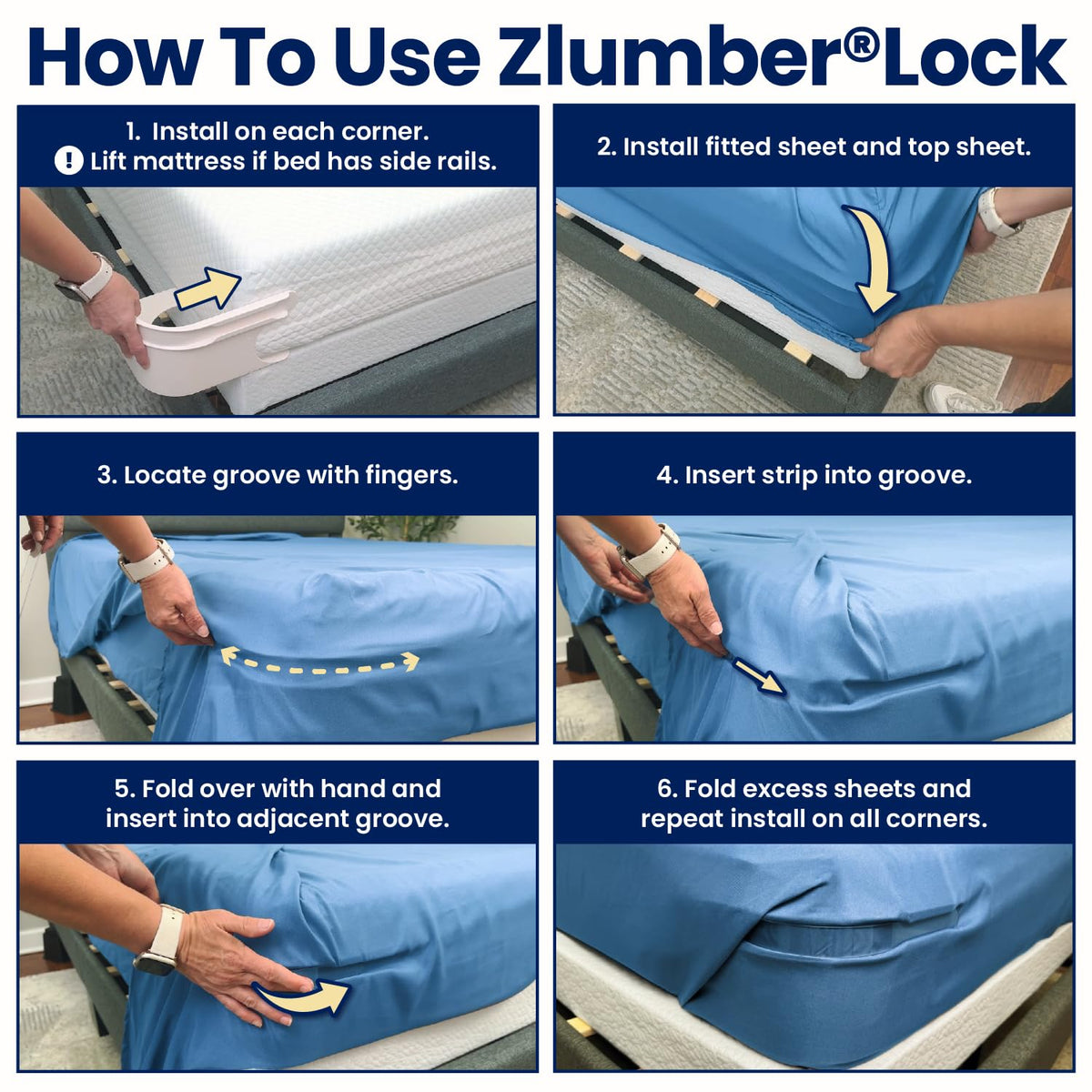 ZlumberLock king-queen bed straps secure linens overnight