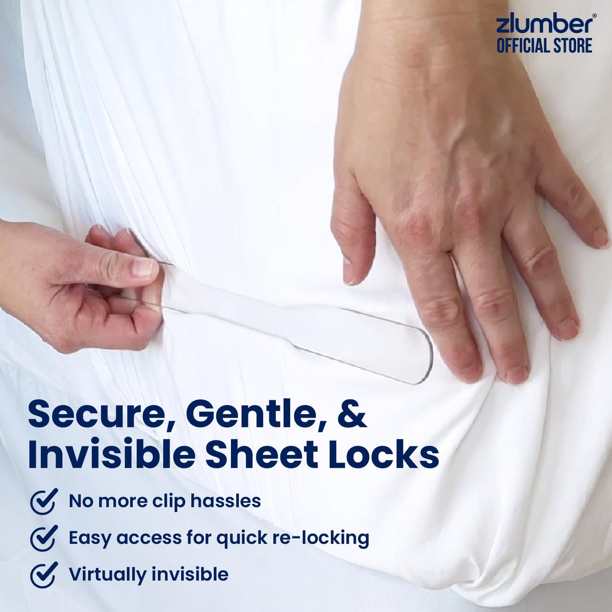 ZlumberLock no-clip-needed grip keeps sheets taut and tidy
