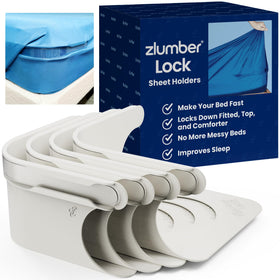 ZlumberLock secure sheet holder system keeps fitted sheets in place for uninterrupted sleep