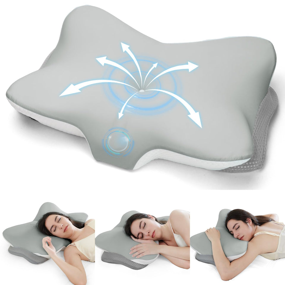 Zmarthumb cervical neck pillow memory foam supports optimal alignment during sleep