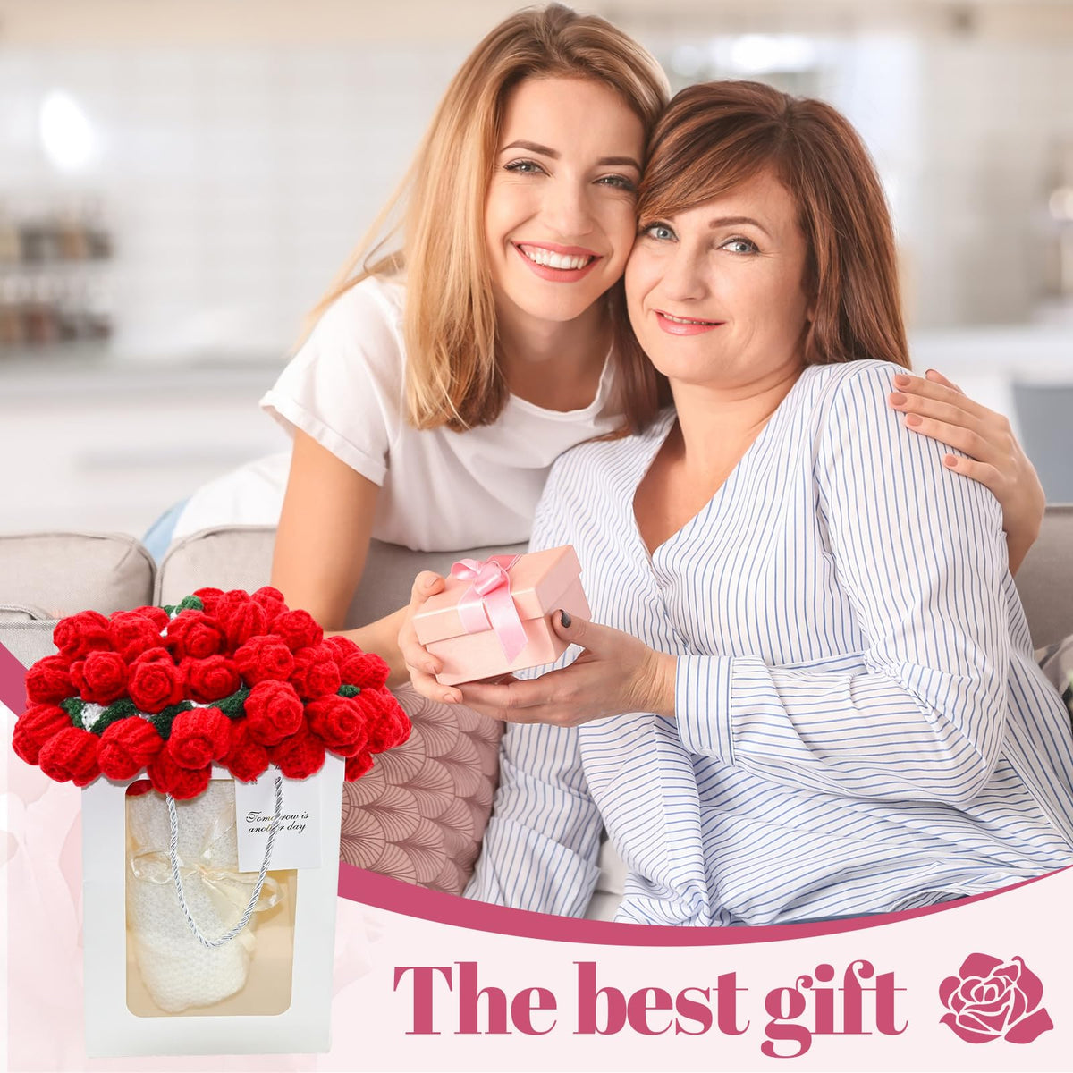 ZMJY Bouquet Blanket durable red rose design enhances home decor