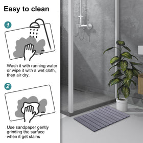 zmnklry dark grey bath mat complements any bathroom décor