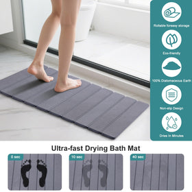 zmnklry diatomite bath mat rolled for compact storage