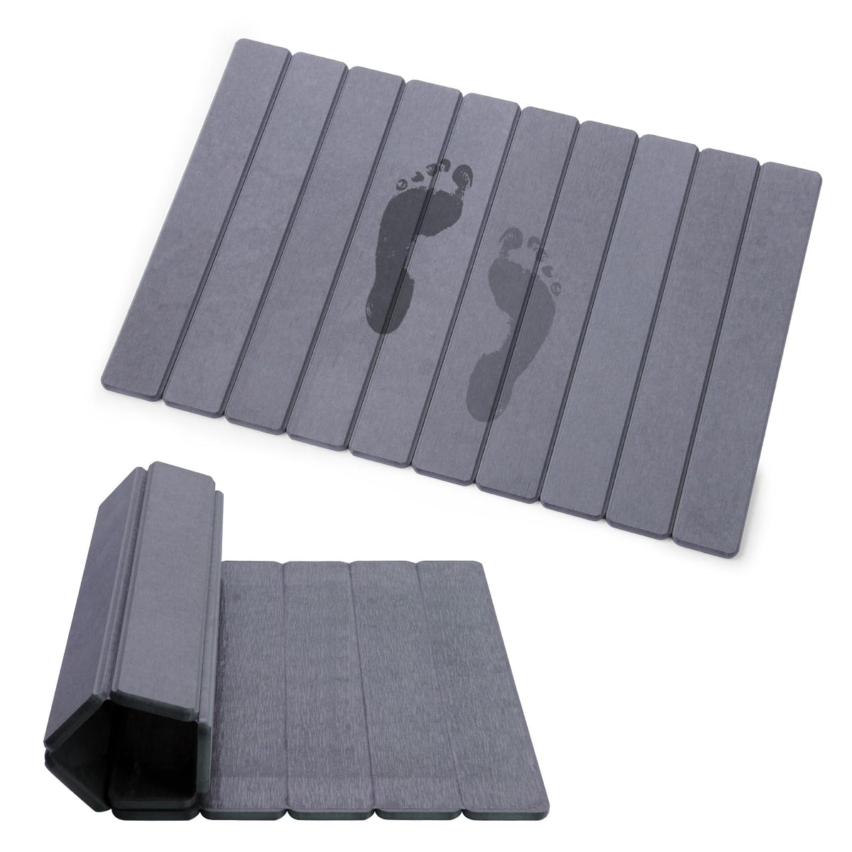 zmnklry foldable diatomite bath mat folded shows space-saving design and quick-drying capability