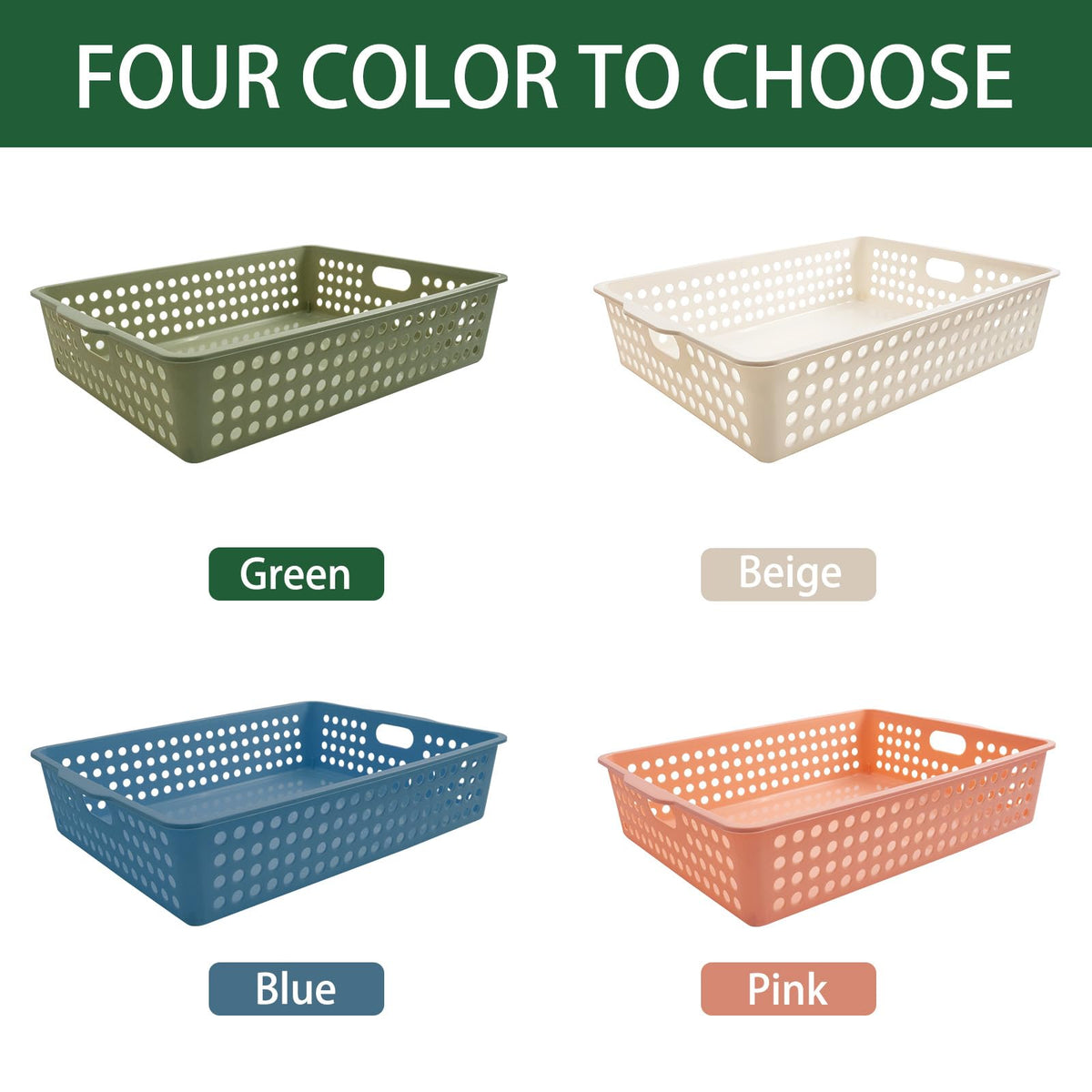 Zmpkhba perforated basket with visibility design for quick item checks.